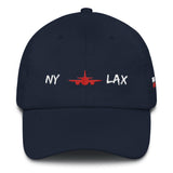 NY TO LAX IN BLUE Dad hat